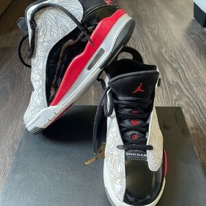 Jordan White with Black/Red Kid’s Size 4 - Lightly Used